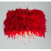 Diyas IL30742/RD Ibis Ceiling Pendant Light with Red Shade