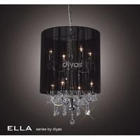 Diyas IL30068 Ella Crystal Chandelier with Black Shade