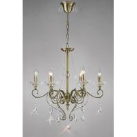 Diyas IL32076 Libra Crystal Ceiling Pendant in Antique Brass