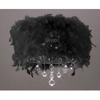 diyas il30741bl ibis semi flush ceiling light with black shade