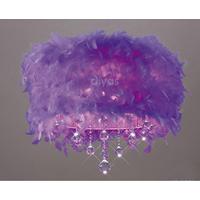 Diyas IL30741/PU Ibis Semi Flush Ceiling Light with Purple Shade
