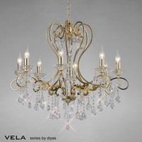 diyas il32065 vela crystal chandelier light in french gold