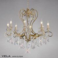 diyas il32068 vela crystal chandelier light in french gold