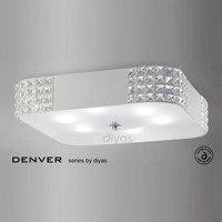 Diyas IL31192 Denver Flush Ceiling Light in Polished Chrome