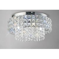 Diyas IL31150 Edison Crystal 4 Light Flush Ceiling Light