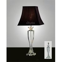 Diyas IL11027 + ILS20244 Carmela Crystal Table Lamp in Silver Finish