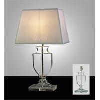 Diyas IL11028 + ILS20286 Valentino Crystal Table Lamp in Silver Finish