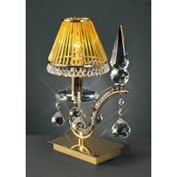 Diyas IL30020 + IL30500 Tara Single Table Lamp in Gold Finish with Shade
