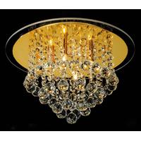 Diyas IL30208 Atla Crystal Flush Ceiling Light in Gold Finish
