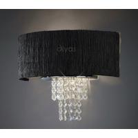 Diyas IL30271/BL Nerissa Black and Crystal Wall Light