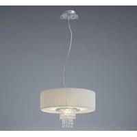 Diyas IL30272/WH Nerissa White and Crystal Ceiling Pendant Light