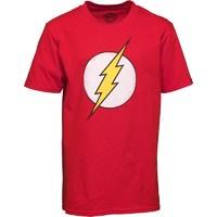 Distressed Flash Logo DC Boys T-Shirt Red