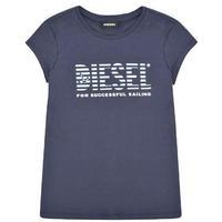 DIESEL Junior Girls Striped Logo T Shirt