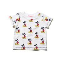 Disney baby boy cotton rich white short sleeve crew neck Mickey Mouse character repeat print t-shirt - White