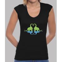 Dino Love v-neck t-shirt