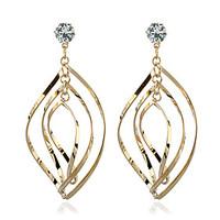 Diamond Crystal Stud Earrings Drop Earrings Jewelry Women Wedding Party Zircon Silver Plated Gold Plated 1 pair Gold Silver