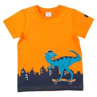 dinosaur kids t shirt orange quality kids boys girls