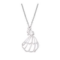 Disney Couture White Gold Plated Belle Outline Necklace