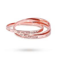 Disney Couture Rose Gold Plated Triple Engraved Bangles