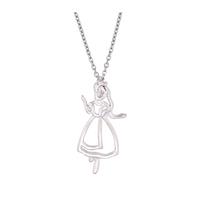 Disney Couture White Gold Plated Alice Outline Necklace