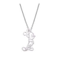 Disney Couture White Gold Plated Mickey Outline Necklace