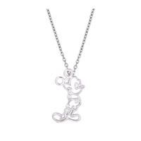 disney couture white gold plated mickey outline necklace