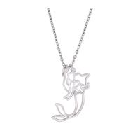Disney Couture White Gold Plated Ariel Outline Necklace