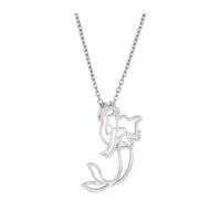 disney couture white gold plated ariel outline necklace