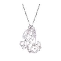 disney couture white gold plated eeyore outline necklace