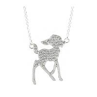 Disney Couture Silver Plated Crystal Bambi Necklace