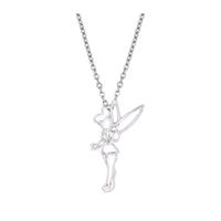 Disney Couture White Gold Plated Tinkerbell Outline Necklace