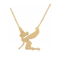 disney couture gold plated tinkerbell silhouette necklace