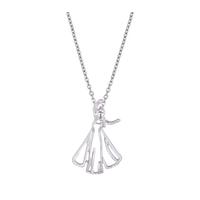 disney couture white gold plated elsa outline necklace