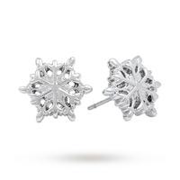 Disney Couture White Gold Plated Frozen Snowflake Studs