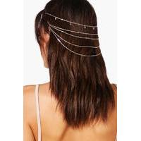 diamante detail multi row headchain silver