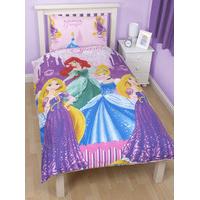 Disney Princess \'Sparkle\' Single Rotary Duvet Cover Set