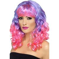 Divatastic Wig, Curly Purple and Pink