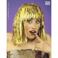 Disco Gold Wig For Hair Accessory Fancy Dress