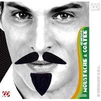 Diplomat Tash & Goatee Adhesive - Black Crazy Novelty Fake False Moustaches