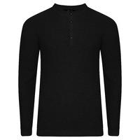 dillard grandad neck ribbed jumper in black dissident