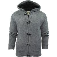 dissident hopkins sherpa lined knitted cardigan in grey