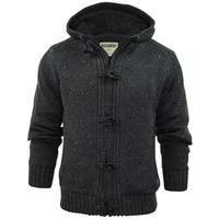 Dissident Hopkins Sherpa Lined Knitted Cardigan in charcoal