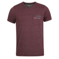 Dissident Grinner V-neck T-Shirt in Oxblood