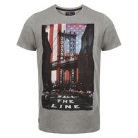 Dissident Walk The Line T-Shirt in Lt Grey Marl