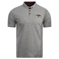 dissident airborn button down polo shirt in grey