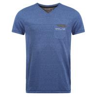 Dissident Grinner V-neck T-Shirt in Navy Grindle