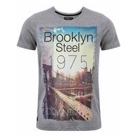 dissident brooklyn steel t shirt in light grey marl