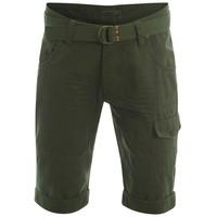 Dissident amazon khaki Finsbury cargo shorts with free matching belt