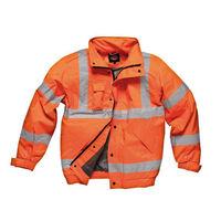 dickies dickies gort orange hi vis bomber jacket large