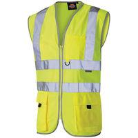 dickies dickies hi vis technical waistcoat large